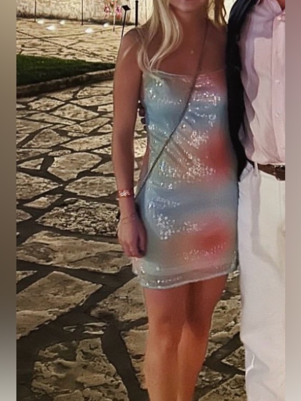 STAUD Pale Blue Sequin Slip Dress - Picture 4 of 4